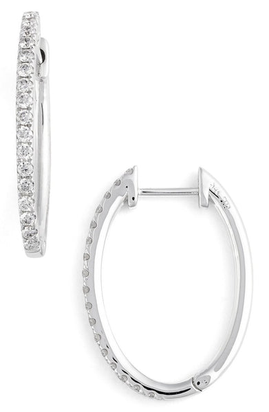 Bony Levy - Oval Diamond Earrings-allforher.com
