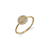 Sydney Evan -Small Gold & Pave Diamond Happy Face Ring-allforher.com