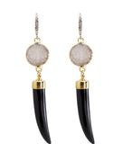 Neely Phelan - Druzy Horn Earrings-allforher.com