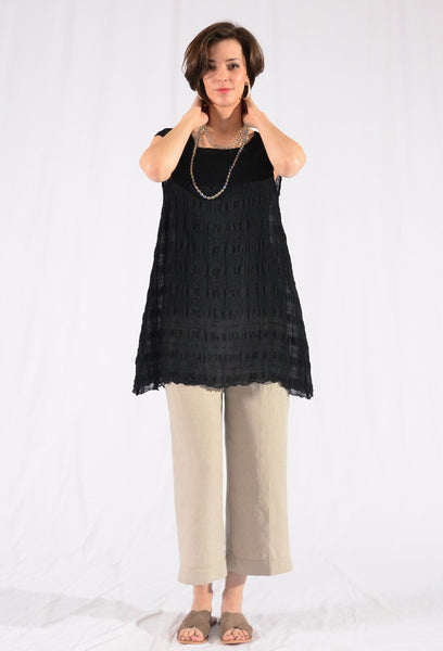 CTC Collection Limited - Textured Plaid Sleeveless Pullover-allforher.com
