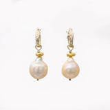 Susan Cummings - Baroque Pearl Sterling Earrings with 18k Accent-allforher.com