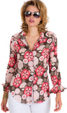 Cino - Geranium Floral Shirt-allforher.com