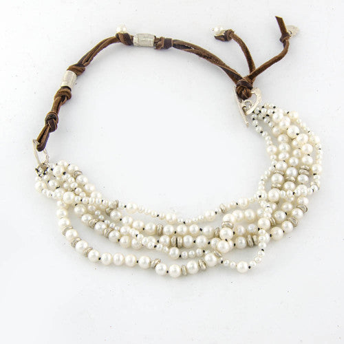 Susan Cummings - Five-strand pearl necklace-allforher.com