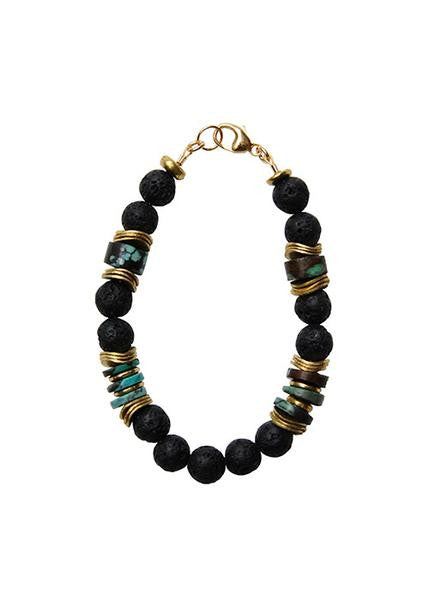 Heather Gardner - Black Lava Beads Bracelet-allforher.com