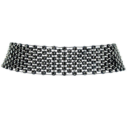 Lisa Freede - Crystal Tie Necklace in Black/Gunmetal-allforher.com