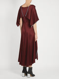 Sies Marjan - V-neck ruffled silk-charmeuse dress-allforher.com