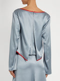 Sies Marjan - Tie-front V-neck silk-charmeuse blouse-allforher.com