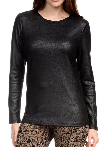 Lynn Ritchie - Faux Leather Top-allforher.com