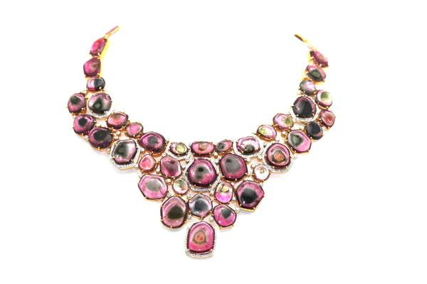 Tresor - Bicolor Diamond Necklace-allforher.com