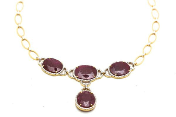 Tresor - Ruby & Diamond Necklace-allforher.com