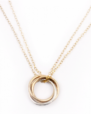 NASHELLE - Three Ring Necklace-allforher.com
